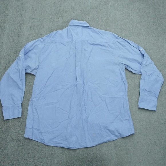 Izod Jeans Button Up Shirt Men's Size XL Blue Long Sleeve Collared 100% Cotton - Picture 8 of 11